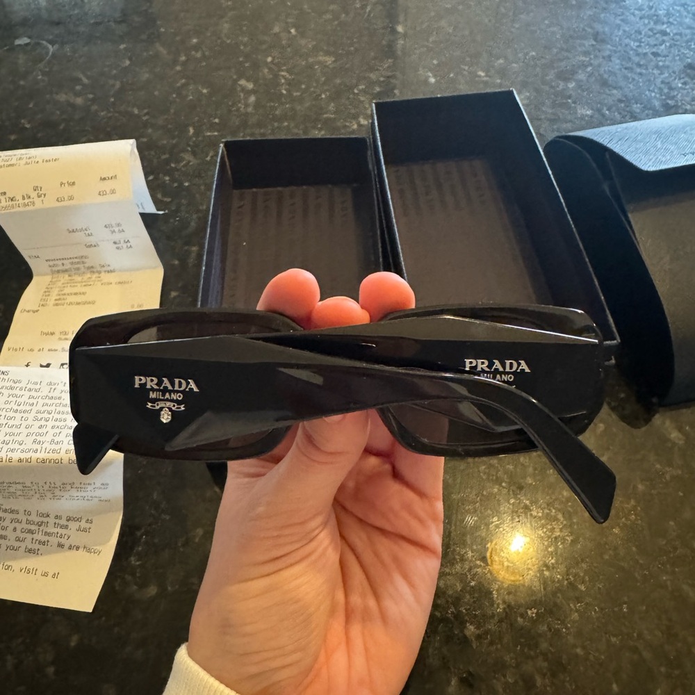 Prada Black Women's Sunglasses with Logo